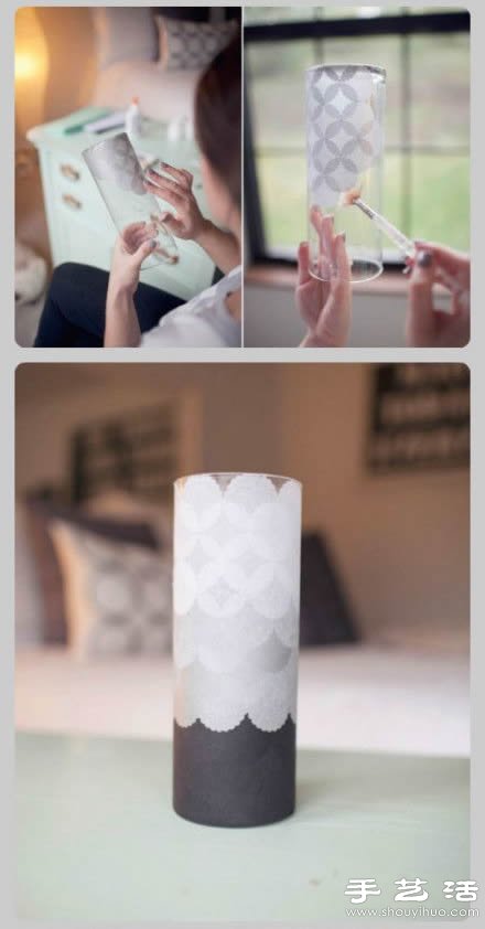 玻璃杯+包装纸 自制浪漫小夜灯的方法 -  www.shouyihuo.com