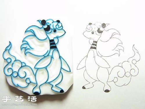 利用橡皮擦DIY制作卡通图案橡皮图章 -  www.shouyihuo.com
