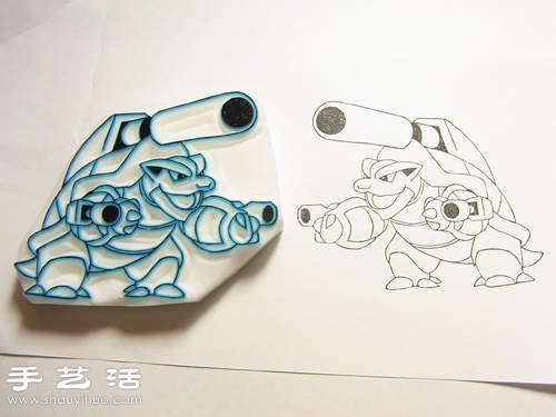 利用橡皮擦DIY制作卡通图案橡皮图章 -  www.shouyihuo.com