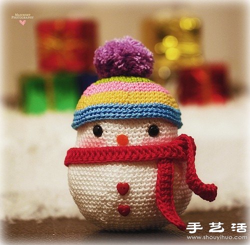毛线钩针DIY的雪人玩偶 -  www.shouyihuo.com