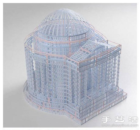 账簿纸DIY宏伟壮观的建筑物模型 -  www.shouyihuo.com