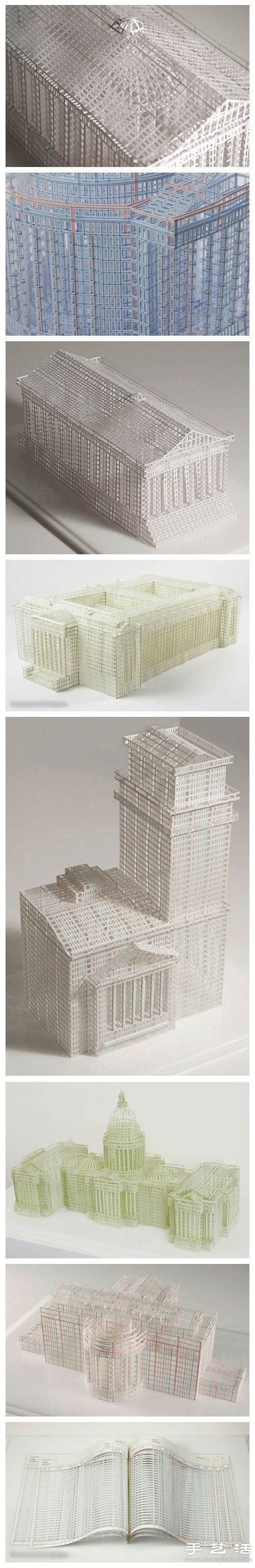 账簿纸DIY宏伟壮观的建筑物模型 -  www.shouyihuo.com