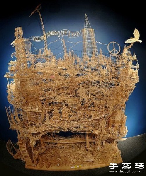 35年10万根牙签纯手工制作旧金山街景模型 -  www.shouyihuo.com