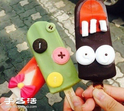 DIY萌萌哒卡通图案冰棍雪糕 -  www.shouyihuo.com
