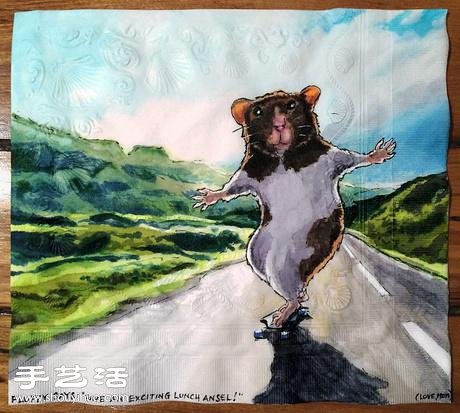 有爱妈妈为孩子们创作的餐巾纸画 -  www.shouyihuo.com