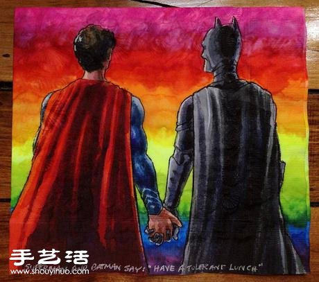 有爱妈妈为孩子们创作的餐巾纸画 -  www.shouyihuo.com