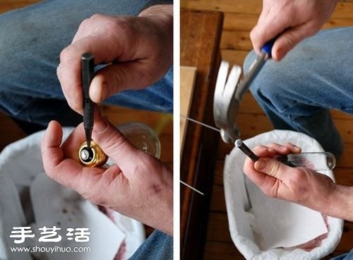 灯泡+铁丝 废物利用制作艺术范儿花瓶 -  www.shouyihuo.com