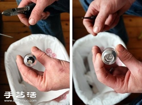 灯泡+铁丝 废物利用制作艺术范儿花瓶 -  www.shouyihuo.com