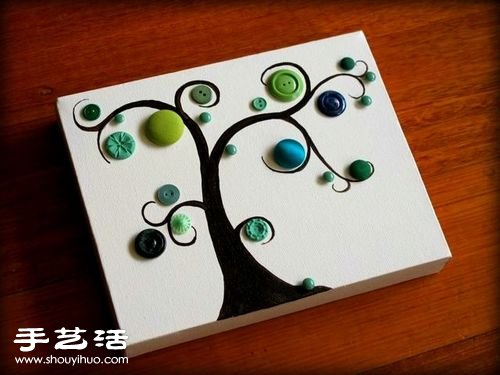 可爱纽扣拼贴画DIY 拼贴画用纽扣做的方法 -  www.shouyihuo.com