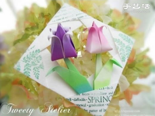 折纸含苞待放百合花纸花手工制作图解教程 -  www.shouyihuo.com
