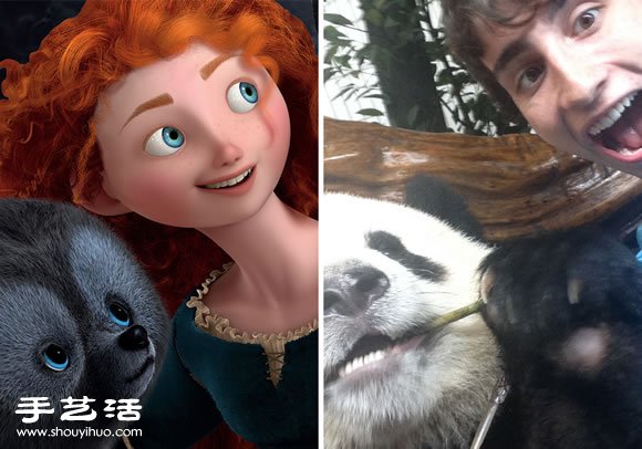 动画场景真人版 人类和动物们的搞怪自拍照 -  www.shouyihuo.com