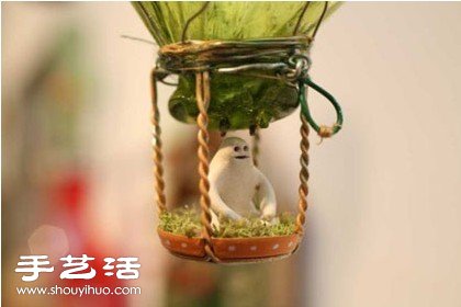 旧灯泡变废为宝创意DIY热气球手工艺品 -  www.shouyihuo.com