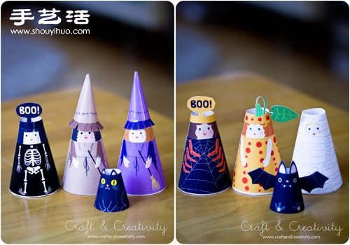 彩色卡纸剪纸制作可爱小人玩偶图解教程 -  www.shouyihuo.com