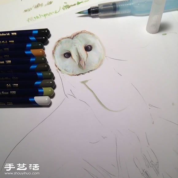 普通画笔手绘出栩栩如生的动物画作 - www.shouyihuo.com