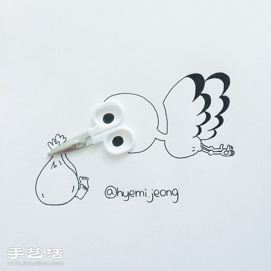 韩国插画师Hyemi Jeong的创意简笔画 - www.shouyihuo.com