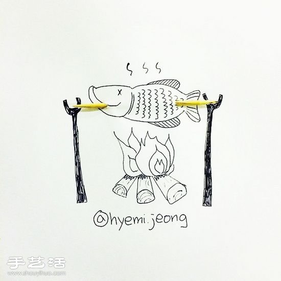 韩国插画师Hyemi Jeong的创意简笔画 - www.shouyihuo.com