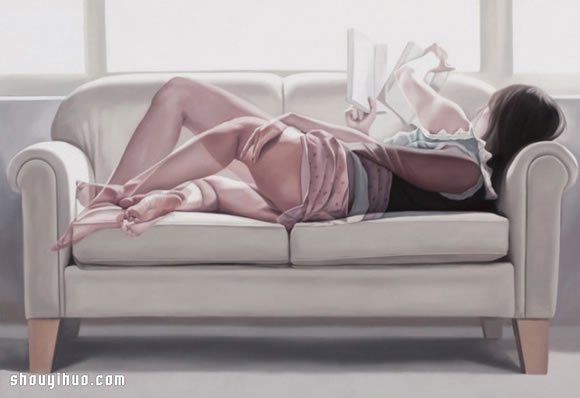 模仿摄影多重曝光手法画出性感女生生活照 -  www.shouyihuo.com