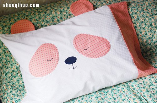 超萌熊猫枕头DIY 熊猫脸枕头套手工制作 -  www.shouyihuo.com