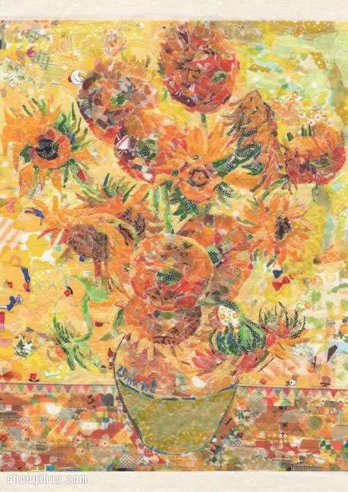缤纷纸胶带拼贴DIY出来的世界经典名画 -  www.shouyihuo.com