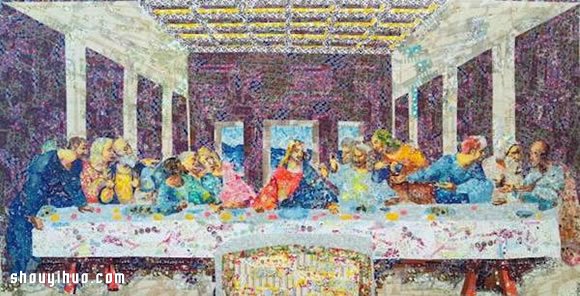 缤纷纸胶带拼贴DIY出来的世界经典名画 -  www.shouyihuo.com