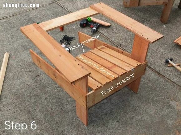 木制扶手靠背椅DIY 户外休闲躺椅手工制作  -  www.shouyihuo.com