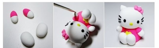 Hello Kitty猫咪软陶公仔粘土玩偶手工制作 -  www.shouyihuo.com