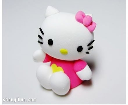 Hello Kitty猫咪软陶公仔粘土玩偶手工制作 -  www.shouyihuo.com