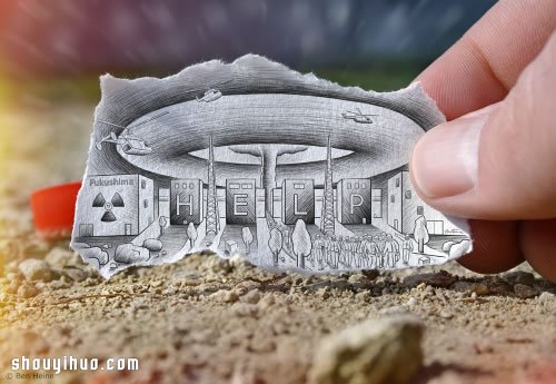 铅笔画融入照片 DIY趣味盎然艺术图案 -  www.shouyihuo.com