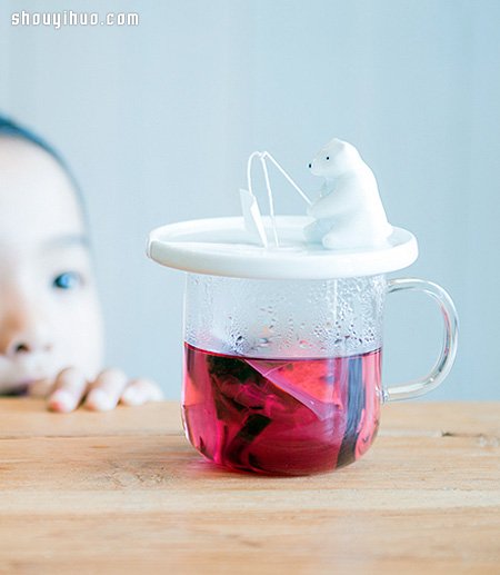 北极熊钓茶包杯盖设计 轻松解决泡茶小困扰 -  www.shouyihuo.com