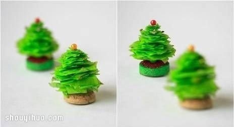 简单迷你圣诞树小装饰品摆件DIY手工制作 -  www.shouyihuo.com