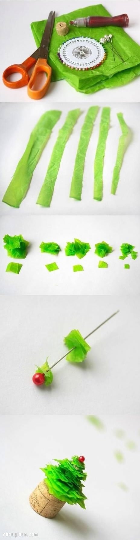 简单迷你圣诞树小装饰品摆件DIY手工制作 -  www.shouyihuo.com