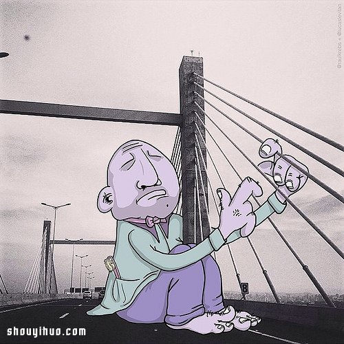 简单手绘让生活的一角变得幽默并具有艺术感 -  www.shouyihuo.com