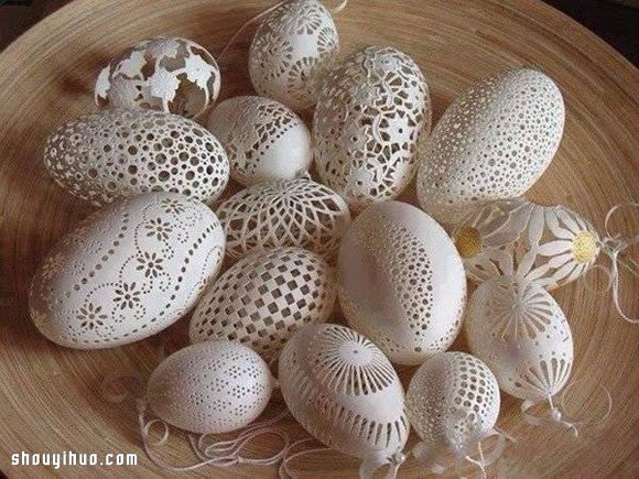 美轮美奂的鸡蛋壳手绘雕刻DIY手工艺术品 -  www.shouyihuo.com