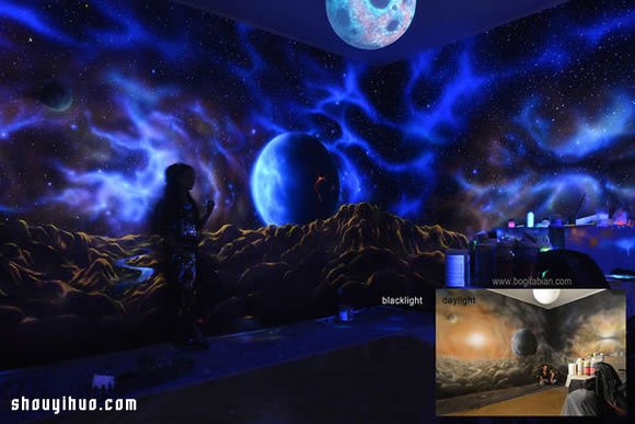 神奇的墙面夜光彩绘 关灯就变成奇幻世界！ -  www.shouyihuo.com