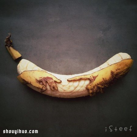 用香蕉来手工DIY 雕刻出不平凡的艺术作品 -  www.shouyihuo.com