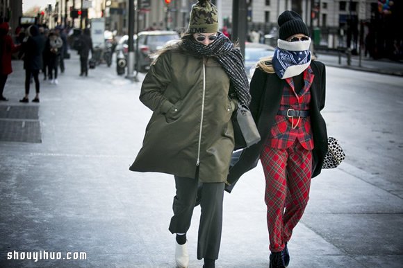 纽约时装周街拍 冬日时尚人女性御寒穿搭 -  www.shouyihuo.com