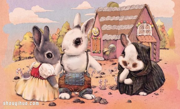 当兔子遇上名画 插画家Shae的治愈系手绘 -  www.shouyihuo.com