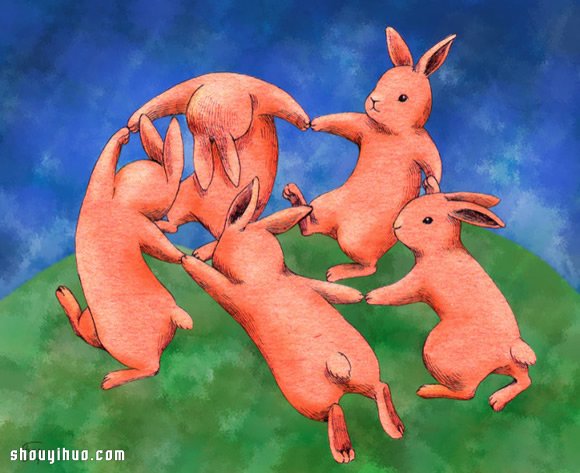 当兔子遇上名画 插画家Shae的治愈系手绘 -  www.shouyihuo.com