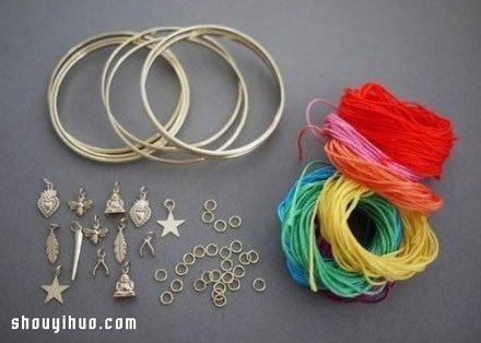 非常简单的漂亮民族风手镯DIY手工制作教程 -  www.shouyihuo.com