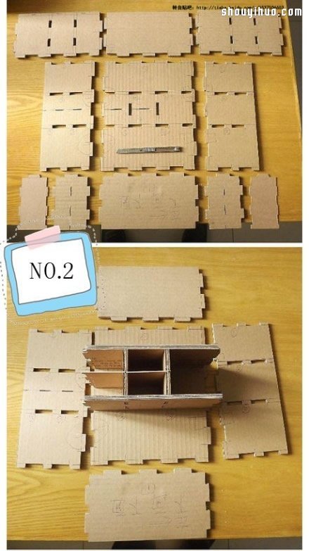 废旧纸箱废物利用 手工制作柜子/书柜/衣柜 -  www.shouyihuo.com
