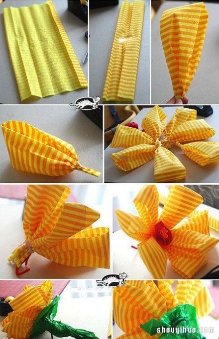 简单手工折纸花朵的步骤方法图解教程 -  www.shouyihuo.com