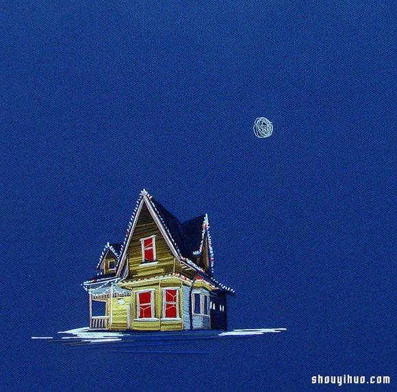 Stephanie K Clark刺绣画 勾勒出美好小屋 -  www.shouyihuo.com