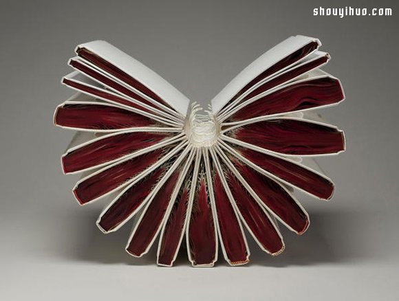 加热烘烤 柔软旧书化作贲张纸雕艺术品 -  www.shouyihuo.com