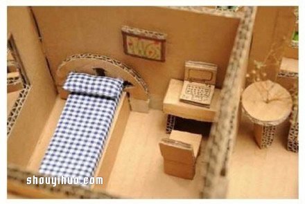 废弃纸箱制作的房屋模型 想住到里面去么？ -  www.shouyihuo.com