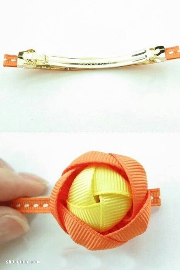 绸带花蕾发卡DIY手工制作图解教程 -  www.shouyihuo.com