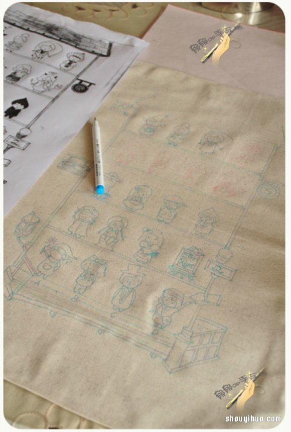 打扮各异的精致刺绣小女生手工DIY制作图解 -  www.shouyihuo.com