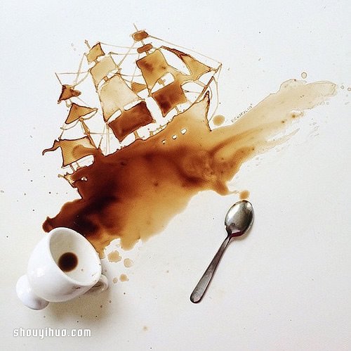 Giulia Bernardelli 咖啡画作品欣赏 -  www.shouyihuo.com