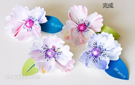 漂亮的皱纹纸手工花包装盒装饰DIY制作图解 -  www.shouyihuo.com