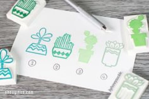 40款橡皮图章手工DIY教程 总有一款适合你！ -  www.shouyihuo.com