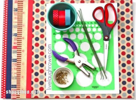 英伦风可爱色彩剪纸花手工制作图解教程 -  www.shouyihuo.com